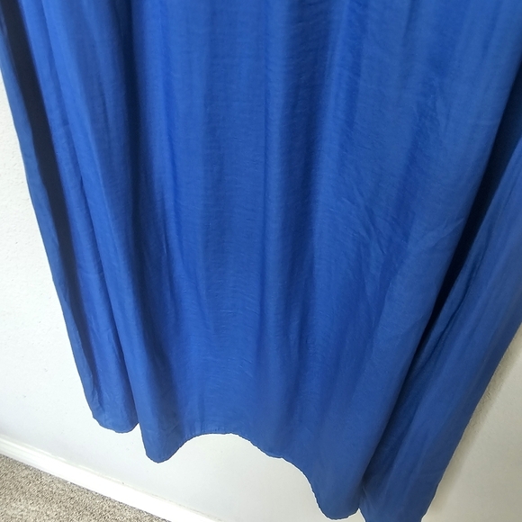 Zara Basic Maxi Skirt Womens Small Lighweight Fairy Flowy Peacock Blue Travel - Picture 4 of 9